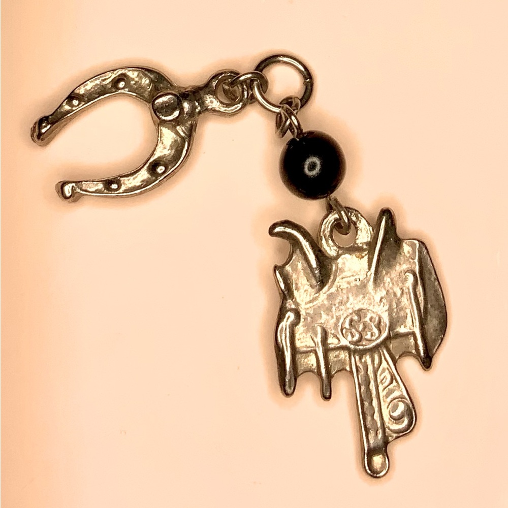 Vintage Silver-tone Western Keychain